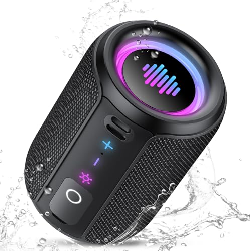 Tiksounds Bluetooth Lautsprecher, Kleine Musikbox Bluetooth 5.4, 15W Kraftvoller Bass, mit 12 Stunden Akkulaufzeit, TWS Stereo-Surround, IPX7 Wasserdicht, Outdoor Lautsprecher für Sport/Party/Reisen