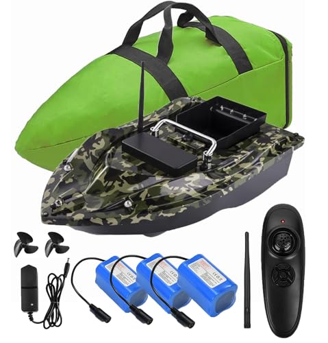YLLLLY Futterboot,12000mah Batterien mit großer Kapazität futterboot,500m Fernbedienung,1,5kg Ladetrichter.Wind- und wellenfest,mit Handtasche. Geben Sie Antennen, Propeller, und andere