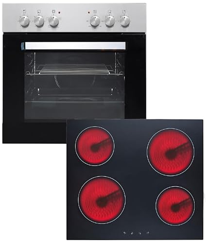 PKM KH-BIC3-I GK IX-2 Einbauherdset Edelstahl 60cm Kochfeld Glaskeramik