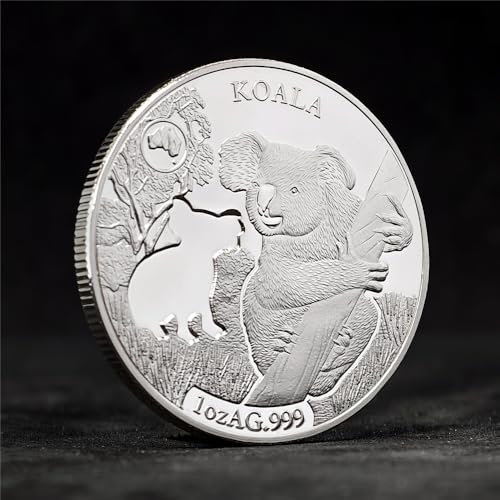 REZAJDUIE Erinnerungsmünzen australische Koala 2019 1 Oz Silbermünze Elizabeth II Australien Souvenir Münze Sammlung Geschenke