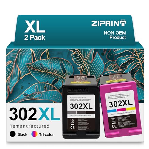 ZIPRINT 302 XL patronen Kompatibel für HP 302 Druckerpatronen Multipack für HP Envy 4525 4520 4524 DeskJet 3630 3636 2130 Officejet 3830 5230 3831 (Schwarz/Farbe,2-Pack)