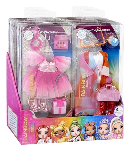 Rainbow High Fashion Pack - Überraschungsauswahl, Enthält 1 Komplettes Outfit, Schuhe, Schmuck und Spielzubehör, Mix-und-Match für Jede Menge Spaß, für Kinder ab 4 Jahren