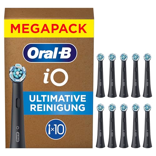 Oral-B iO Ultimative Reinigung — ORIGINAL Aufsteckbürsten für Elektrische Oral-B iO Zahnbürsten — Bürstenköpfe, Zahnbürstenaufsatz, Ersatzbürsten, Fortschrittliche Tiefenreinigung — Schwarz, 10 Stück