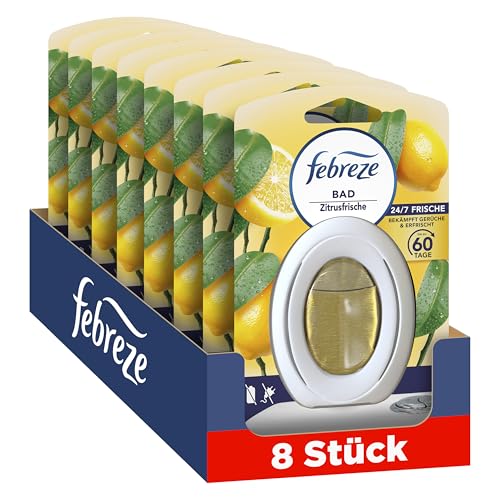 Febreze Zitrusfrische Bad Lufterfrischer 8x, kontinuierliche Geruchsbekämpfung und -verhinderung