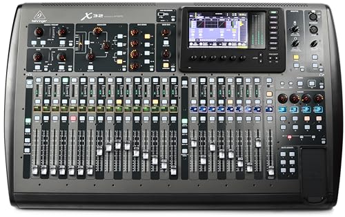 Behringer X32 Digitales Mischpult mit 40 Eingängen und 25 Bussen, 32 programmierbaren Midas-Vorverstärkern, 25 motorisierten Fadern, Kanal-LCDs, 32-Kanal-Audio-Interface und iPad/iPhone*-Fernbedienung