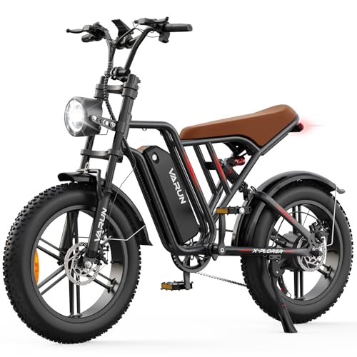 VARUN E Bike Herren, 20 * 4.0 Zoll Fat Tire E-Bike für Erwachsene, Herausnehmbarem 48V 624Wh Akku, bis zu 100km, 5 Fahrmodi, 7-Gang Vollgefedertes E-Mountainbike, All-Terrain-Elektrofahrrad