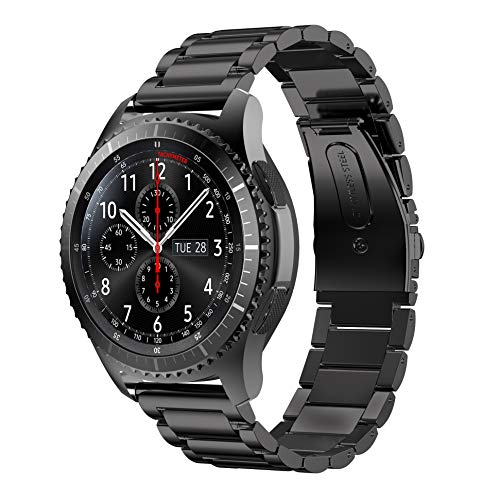 Syxinn Kompatibel mit Armband Galaxy Watch 46mm/Gear S3 Frontier/Classic/Galaxy Watch 3 45mm Armband, 22mm Edelstahl Metall Sports Uhrenarmbänd für Huawei GT 3/2 46mm/GT 2e/2 Pro