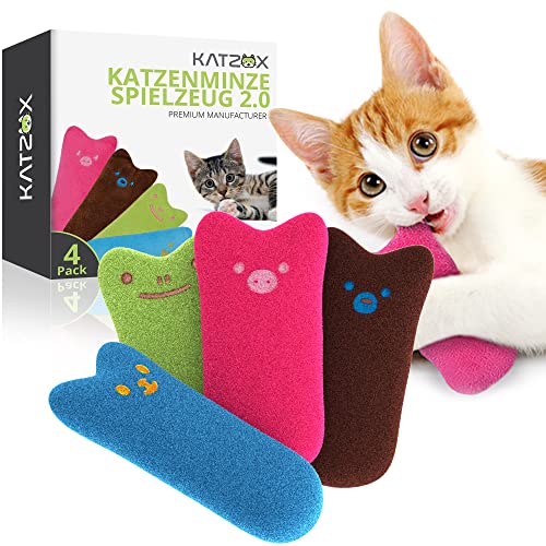 KATZOX© Premium Katzenkissen - Verbessertes Konzept 2024 I Katzenminze-Kissen I Katzen-Zubehör I Katze-Zubehör I Biss- & Kratzfeste Katzenkissen I Kissen mit Katzen-Minze I Katzen-Spielzeug