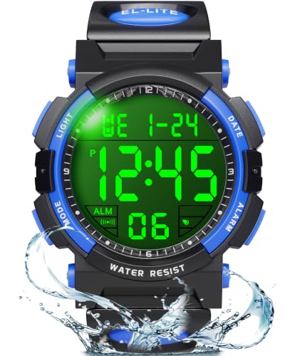 GUUMUXIN Digital Herren Sportuhr mit LED-Licht, Wecker, Stopp-Uhr