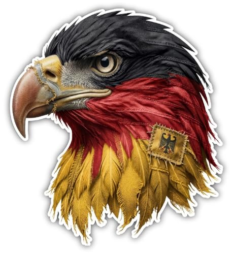 Samunshi® Adler Deutschland Aufkleber Denkmal Car Decal Sticker für Mofa Roller oder Auto Sticker Fahrrad Mtb 14x15cm