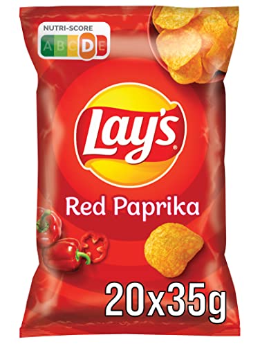 Lay's Red Paprika - Knusprig gewürzte Kartoffelchips für eine gelungene Party - 20 x 35g