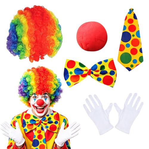 wlsvega 5 StüCk Clown KostüM,Clown KostüM Kinder,ZirkuszubehöR,Unisex