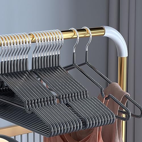 Kleiderbügel Metall (40 cm) – 40 Stück Platzsparende Kleiderbügel für Erwachsene,0,4cm Dick, Belastbar mit Schwerer Kleidung,Bügel mit rutschfest Nut für Mäntel, Hosen