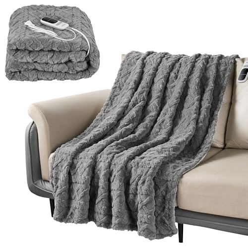 Steinborg® Heizdecke 180x130 cm mit Abschaltautomatik – Elektrische Kuscheldecke für Bett & Sofa, Wärmedecke mit 9 Heizstufen, maschinenwaschbar, weiche Wärmezudecke