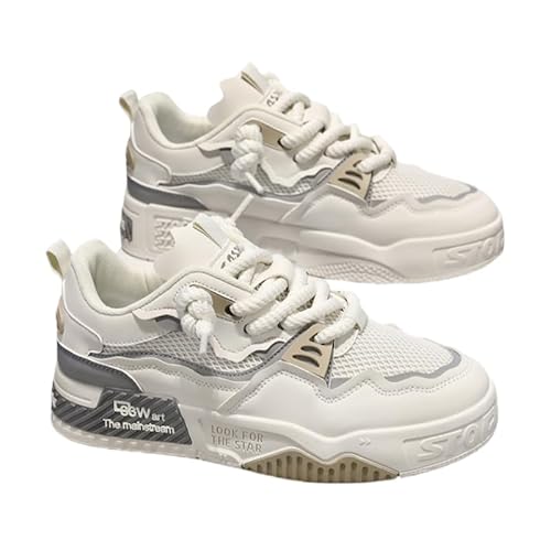 JXpxbao Retro Sneaker Herren Schuhe Skateboardschuhe Laufschuhe Turnschuhe Mit Luftpolster Walkingschuhe Skateboardschuhe Sportschuhe (Beige,44)