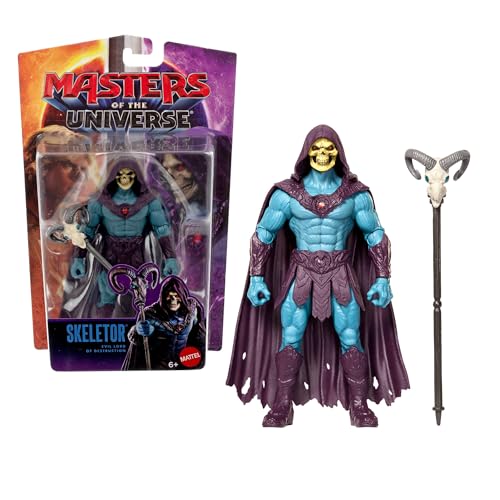Masters of the Universe Film Skeletor, ca. 14 cm große Bösewicht-Actionfigur, detailgetreu, 14 bewegliche Gelenke und Widderkopf-Havoc-Stab, JKH92