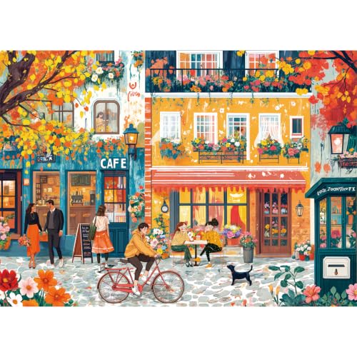 HUADADA Puzzle - Romantische Straße - 1000 Teile Puzzle für Erwachsene und Kinder ab 14 Jahren