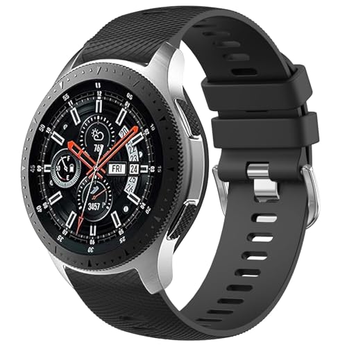 Amzpas Armband Kompatibel mit Samsung Galaxy Watch 3 45mm / Galaxy Watch 46mm / Samsung Gear S3 Frontier/Classic, 22mm Klassiker Silikon Armbänder, Sport Ersatzbänder für Garmin Vivoactive 4 / Venu 3
