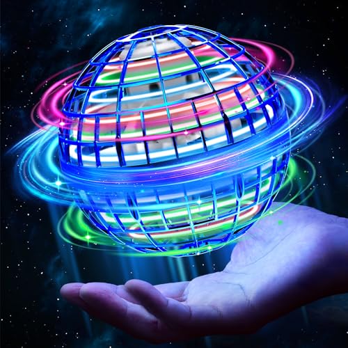 Airabc Fliegender Ball,Magic Flying Orb Ball,Hand Controlled Hover Ball Schwebender Ball mit LED Licht Flying Spinner Mini Drohne Für Kinder Geschenke Für Jungen Mädchen Indoor Outdoor