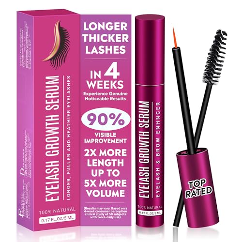 Wimpernserum Ohne Hormone, Lash Serum - Wimpernwachstumsserum, Natürliches Wimpernserum mit Augenbrauenbürste, für Pflege Gebrochene Wimpern, Schnelleres Wimpernwachstum (5 ml)