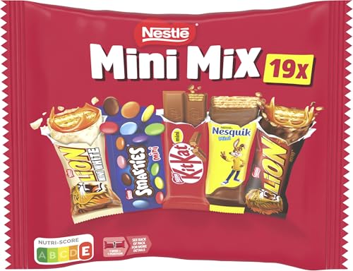 Nestlé Marken Mini Mix Schokoladenriegel, fünf leckere Geschmacksrichtungen, 19 Riegel, 1er Pack (1 x 321g)