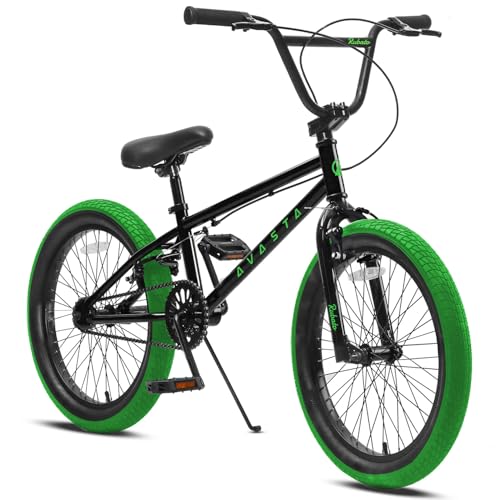 AVASTA 18 Zoll Kinderfahrrad Freestyle BMX Fahrrad für 5 6 7 8 Jahre alte Jungen Mädchen und Anfänger, Schwarz & Grün