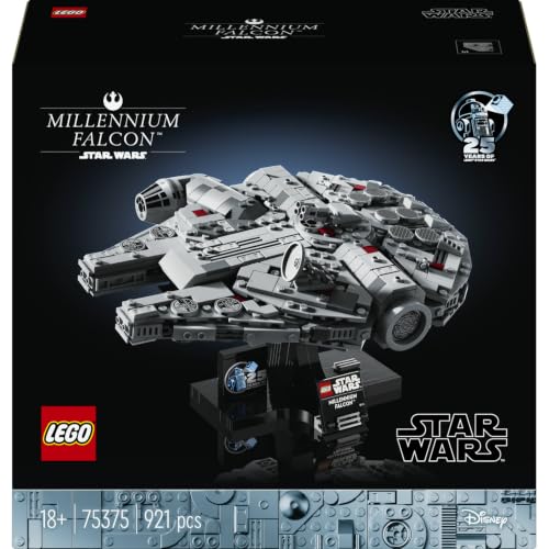 LEGO Star Wars Millennium Falke 75375 | Bausatz für Erwachsene, Raumschiff-Modell mit Display-Ständer und Namensschild, Schreibtischdeko, Geschenk, 921 Teile