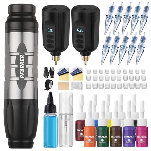 PFARRER Maschine Set with 1500mAh Akku LCD Digital 10PCS Nalen 10 Inks Kabellos Maschine Komplettes Zubehör PR-TK4002EU-7