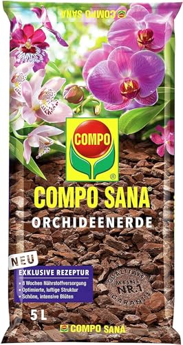 COMPO SANA Orchideenerde mit 8 Wochen Startdünger für alle Orchideenarten - verhindert Staunässe und Wurzelfäulnis