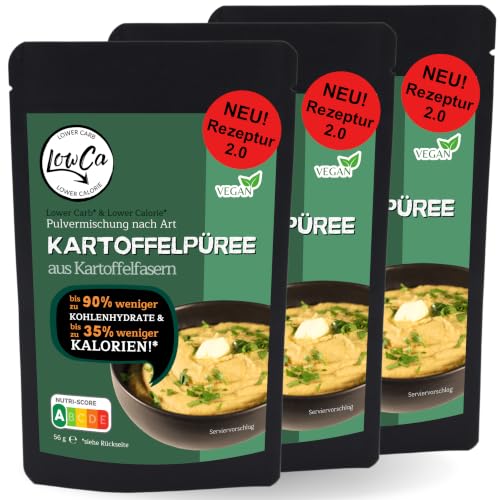 NEU! 3x Low Carb Kartoffelpüree mit verbesserter Rezeptur, kalorienreduziert, protein- und ballaststoffreich (3er-Pack)