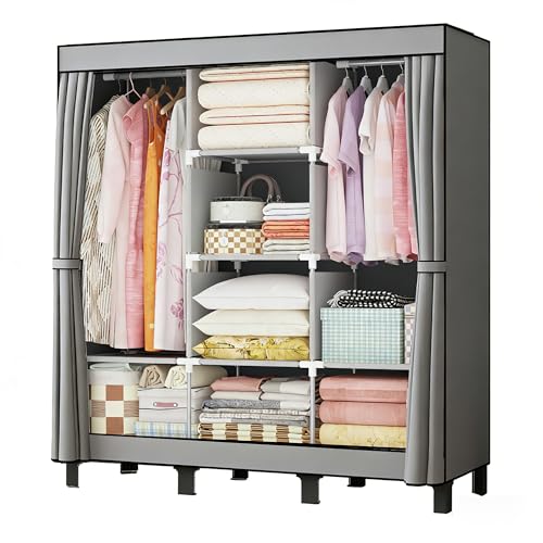 lishbie Tragbarer Kleiderschrank, Schlafzimmer-Schrank, Kleideraufbewahrungsbox, einfaches hängendes Kleiderregal, geeignet für Schlafzimmer, Wohnheime und Mietwohnungen. 130 cm B * 45 cm T * 172 cm H
