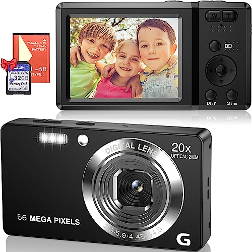 Digitalkamera 56MP 4K FHD Fotoapparat 20X Digitalzoom Fotokamera 2,7