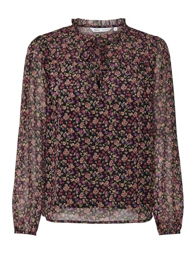 ONLY Damen Onlditsy L/S Blouse WVN Noos Feminines Oberteil Mit V-Ausschnitt Und Elastischen Bündchen, Black, M