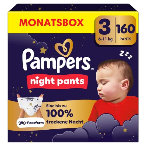 Pampers Night Pants Größe 3, 160 Windeln, 6kg-11kg