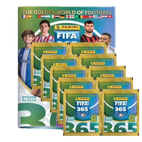 Panini FIFA 365 2026 Stickerkollektion | Album + 10 Stickertüten | Offizielles Panini Sammelalbum zur neuen FIFA Saison 2026 | Ideal für Sammler, Kinder & Fußballfans | Starter Bundle