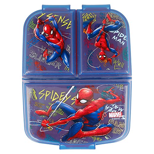 Spiderman (Marvel) 3 Fächer Kinder Sandwich Box - Snack Box - Dekorierte Lunch Box