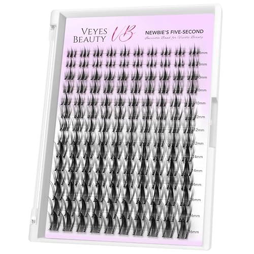 VEYESBEAUTY Wimpern Extensions 5-Sekunden-Wimperncluster Cluster Lashes Fake Lashes Wimpernverlängerung Falsche Wimpern（Manga, 8-18mm）