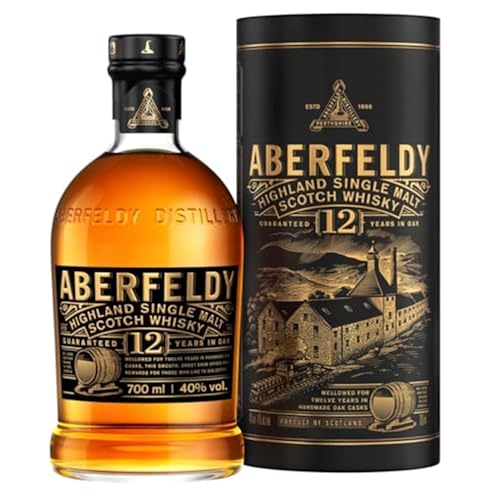 Aberfeldy 12 Jahre Single Malt Scotch Whisky, 40 Vol.-%, 70 cl/700 ml, Premium-Whisky, in vier verschiedenen Fassarten gereift