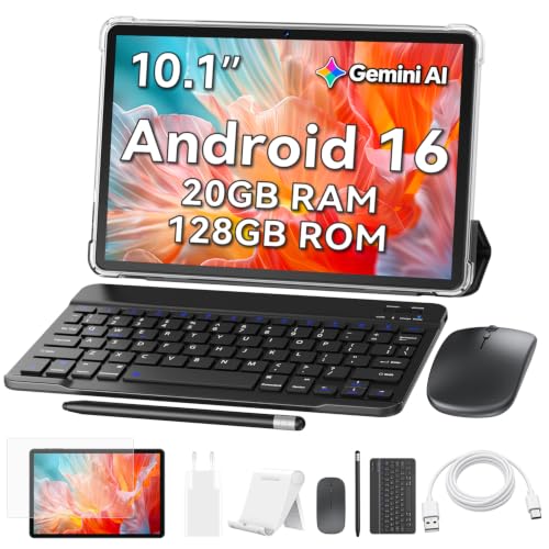 SVITOO Tablet mit Tastatur und Stift 10 Zoll Android 16 (Modell 2026), Unisoc T7250, 20GB RAM (4+16 virtuell) + 128GB, bis 1TB microSD, Widevine L1, WLAN 2,4/5 GHz, GPS, 6600 mAh (NTC)