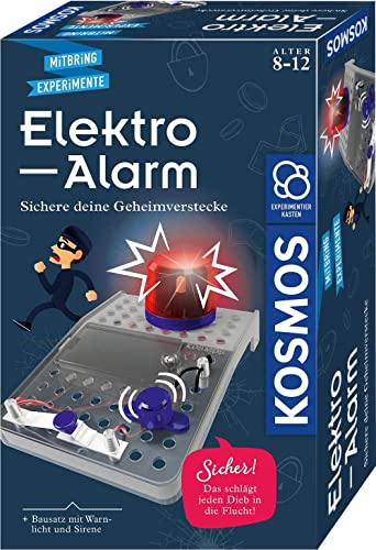 Kosmos 617349 Elektro-Alarm,Sichere Geheimverstecke,Elektro-Bausatz für Alarmanlage, Blinkendes Warnlicht, Sirene,Experimentierkasten für Kinder ab 8 Jahre, mehrsprachig.