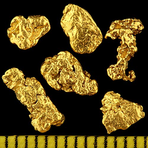 Echte Goldnuggets mit 20-23 Karat aus Alaska inkl. Echtheitszertifikat ! TOP-Wertanlage seltener wie Goldbarren ! Wertiges Geschenk für alle Anlässe. Größe je Nugget 4-8 mm (10 Gramm)