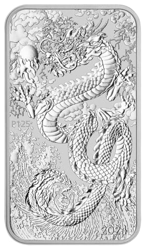 Generisch Drache Rechteckige 1 Unze Silbermünze 2024, 31,1 Gramm 999,9/1000 Feinsilber