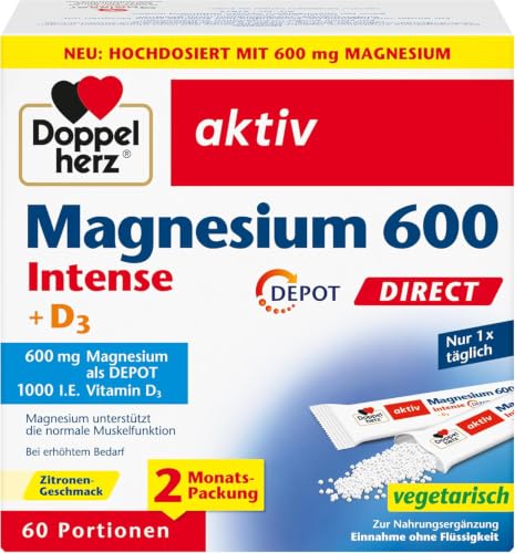 Doppelherz Magnesium 600 Intense + D3 DEPOT DIRECT - mit Zitronen-Geschmack