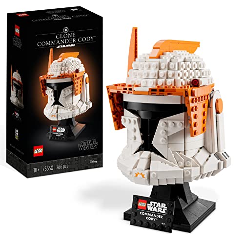 LEGO Star Wars Clone Commander Cody Helm Set für Erwachsene, The Clone Wars Erinnerungsstück der 2023 Serie, Geschenk für die Sammlung, Deko-Modell 75350