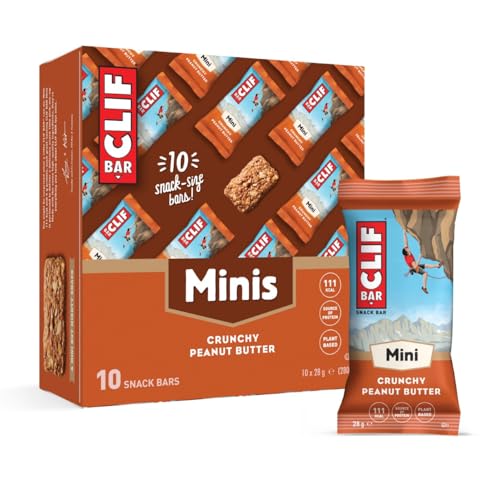 CLIF BAR Minis | Snackriegel - Protein Riegel | mit 4g pflanzlichem Eiweiß | Cruncny Peanut Butter | 10 x 28 g