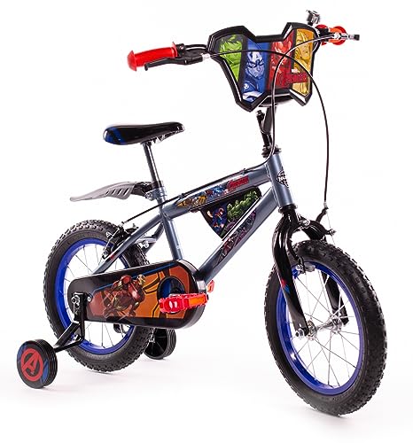 Huffy Jungen Kinderfahrrad, Avengers Fahrrad mit Stützrädern, 35,6 cm (14 Zoll), grau, 35, 6 cm