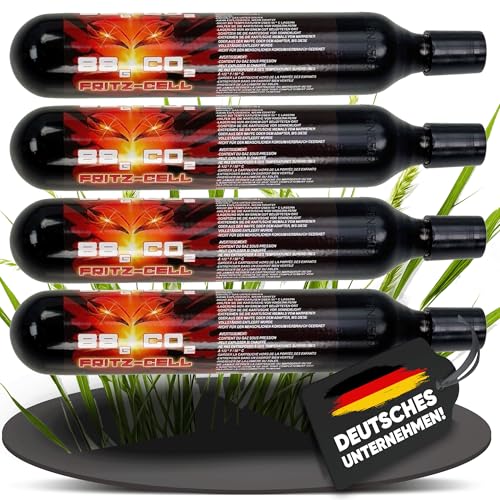 4 x Fritz-Cell 88g CO2 Kapseln Katuschen für Softair Paintball Gotcha CO2 Gewehr
