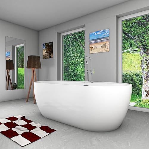 AcquaVapore freistehende Badewanne Wanne F29 180x90cm Whirlpool Luft & Wasser Armatur AF05