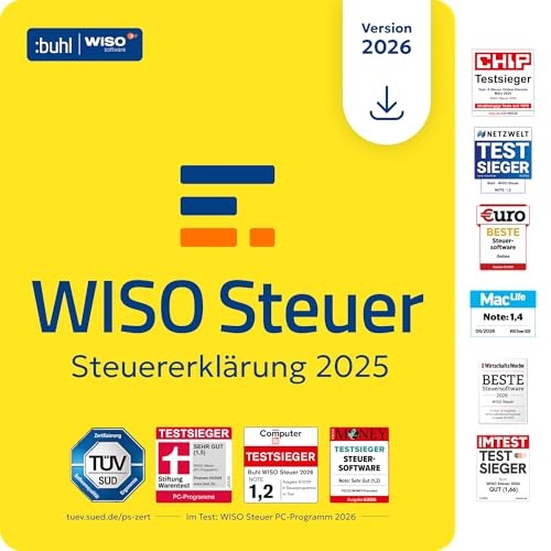 WISO Steuer 2026 (für Steuerjahr 2025) Für Windows, Mac, Smartphones und Tablets | Digitaler Download