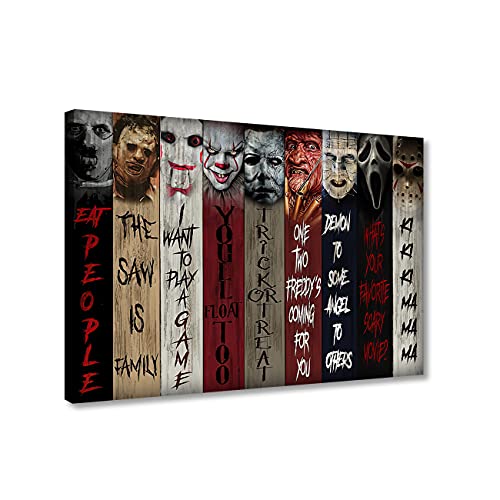 ZHONGYUTONG Horror Film Poster & Gemälde - Horror Wand Dekoration mit Rahmen (30x45cm)
